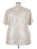 Unbranded 100% Polyester Metallic Silver Short Sleeve Blouse Size 4XL - photo 2