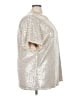 Unbranded 100% Polyester Metallic Silver Short Sleeve Blouse Size 4XL - photo 4