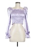 Shein 100% Polyester Purple 3/4 Sleeve Blouse Size 6 - photo 1