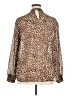 Torrid 100% Polyester Animal Print Brown Long Sleeve Blouse Size 1X Plus (1) - photo 2