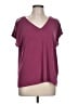Lucky Brand Burgundy Short Sleeve Top Size L - photo 1