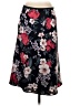Ann Taylor 100% Polyester Floral Black Casual Skirt Size 4 - photo 2