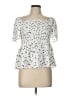 Papillon 100% Polyester White Short Sleeve Blouse Size L - photo 1