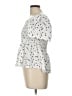 Papillon 100% Polyester White Short Sleeve Blouse Size L - photo 5
