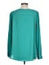 Ann Taylor LOFT 100% Polyester Teal Long Sleeve Blouse Size L - photo 2