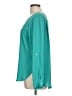 Ann Taylor LOFT 100% Polyester Teal Long Sleeve Blouse Size L - photo 5