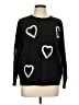 Aaeda Hearts Black Pullover Sweater Size L - photo 1
