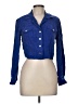 Rabbit Rabbit Rabbit Designs Blue 3/4 Sleeve Button-Down Shirt Size 6 - photo 1