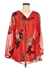 Tantrums 100% Polyester Red Long Sleeve Blouse Size M - photo 1