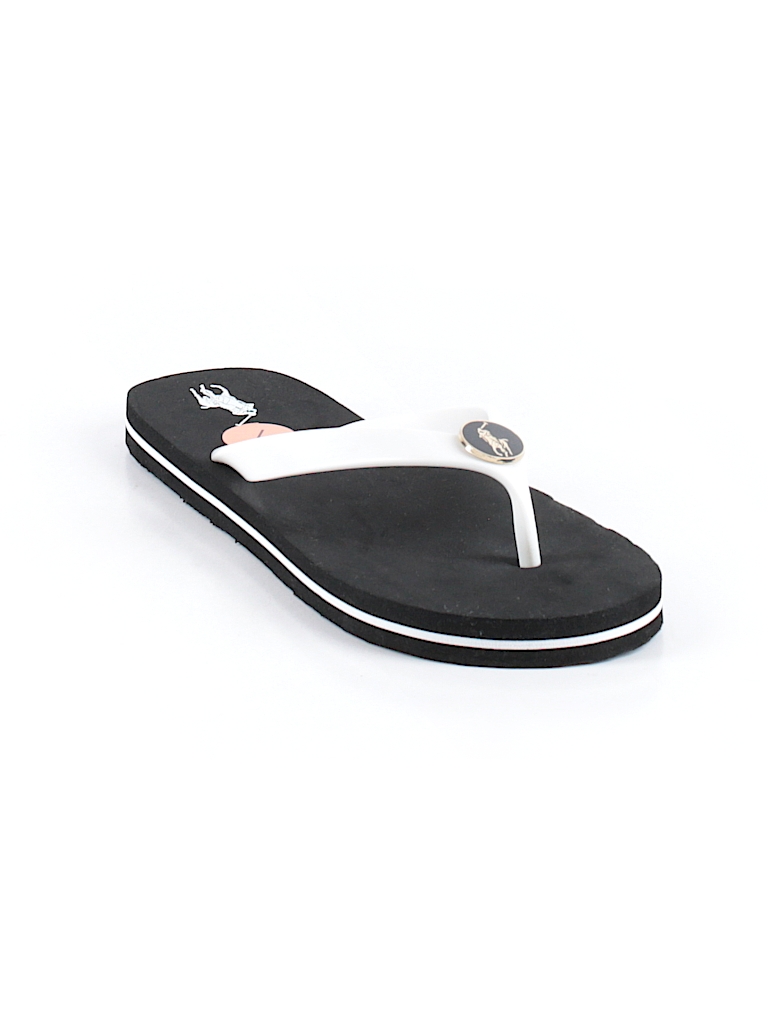Ralph Lauren Solid Black Flip Flops 