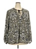 db established 1962 Paisley Gray Long Sleeve Blouse Size 3X - photo 1