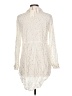 Solitaire 100% Rayon Polka Dots Ivory Long Sleeve Blouse Size L - photo 2