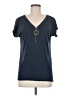 Coco Bianco Blue Short Sleeve Top Size M - photo 1