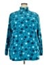 Woman Within 100% Polyester Stars Teal Pullover Sweater Size 22 (1X) - photo 1