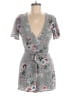 Crystal Doll 100% Polyester Floral Gray Black Casual Dress Size 9 - photo 1