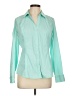 Express Color Block Teal Long Sleeve Button-Down Shirt Size L - photo 1