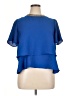 Zara Basic 100% Polyester Blue Short Sleeve Blouse Size XL - photo 1