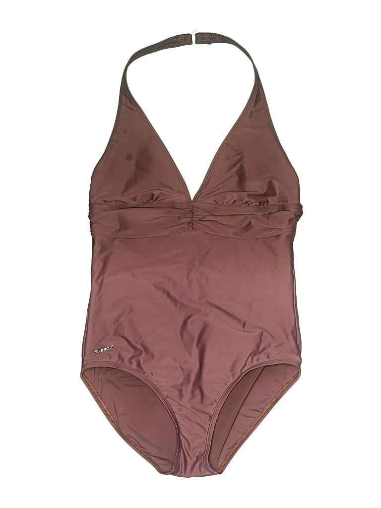 Pre-owned Speedo One Piece Swimsuit In Brown