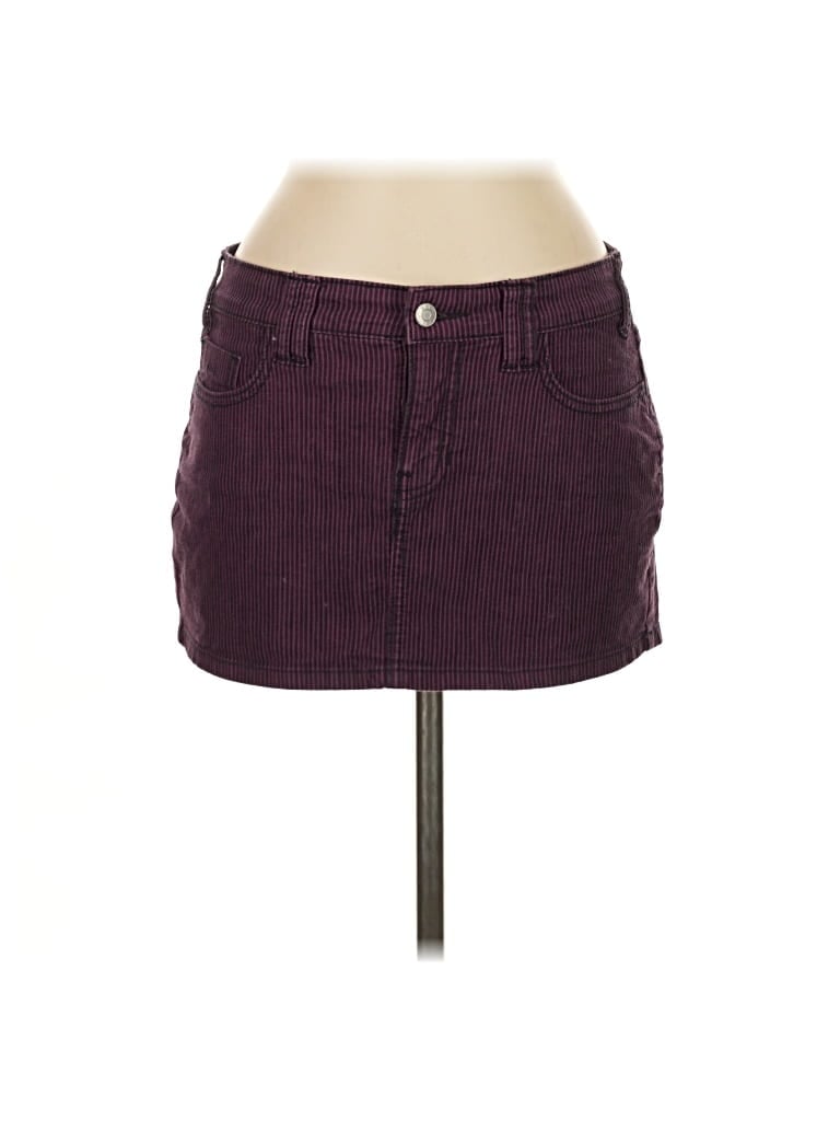 Pre-owned Xxi Denim Skirt In Burgundy