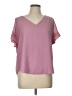 Charming Charlie 100% Polyester Pink Short Sleeve Blouse Size L - photo 1