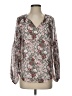 Unbranded 100% Polyester Floral Gray Long Sleeve Blouse Size S - photo 1