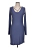 Planet Gold Solid Blue Casual Dress Size L - photo 1