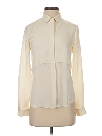 Theory Long Sleeve Silk Top (view 1)