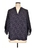 Lush 100% Polyester Polka Dots Blue 3/4 Sleeve Blouse Size 1X - photo 1