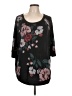 Maurices Floral Black Pullover Sweater Size L - photo 1