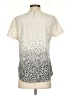 Merona 100% Polyester Metallic Silver Short Sleeve Top Size S - photo 2