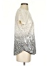 Merona 100% Polyester Metallic Silver Short Sleeve Top Size S - photo 4