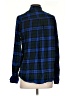 Express Plaid Blue Long Sleeve Button-Down Shirt Size S - photo 2