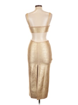 slim fit dress slacks Maryam Metallic Gold Cocktail Dress