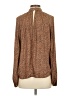 Gap 100% Polyester Animal Print Brown Long Sleeve Blouse Size S - photo 2