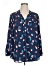 Fervour 100% Polyester Polka Dots Blue Long Sleeve Henley Size 1X - photo 1