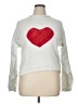 North Style Hearts White Pullover Sweater Size XL - photo 1