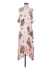 Leith 100% Rayon Floral Tan Casual Dress Size S - photo 1