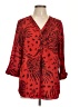 JM Collection 100% Polyester Red 3/4 Sleeve Blouse Size L - photo 1