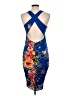 Venus Print Blue Cocktail Dress Size L - photo 2