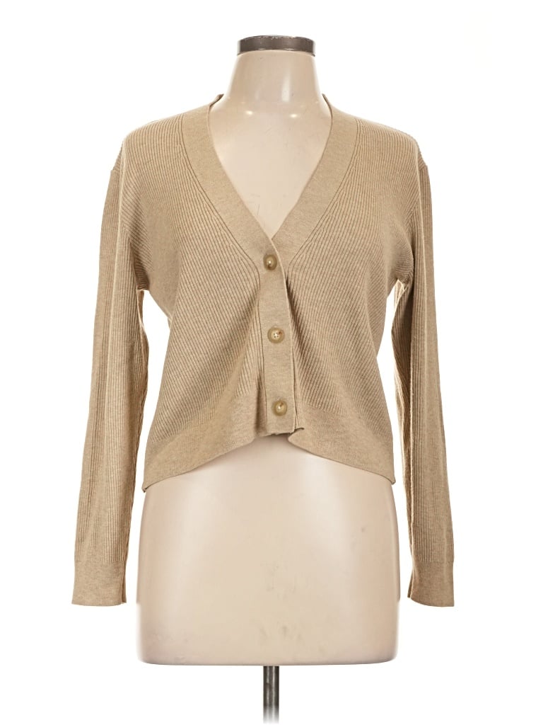 Pre-owned Uniqlo Cardigan Sweater In Tan