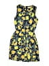 Maison Jules 100% Polyester Print Yellow Black Cocktail Dress Size XS - photo 1