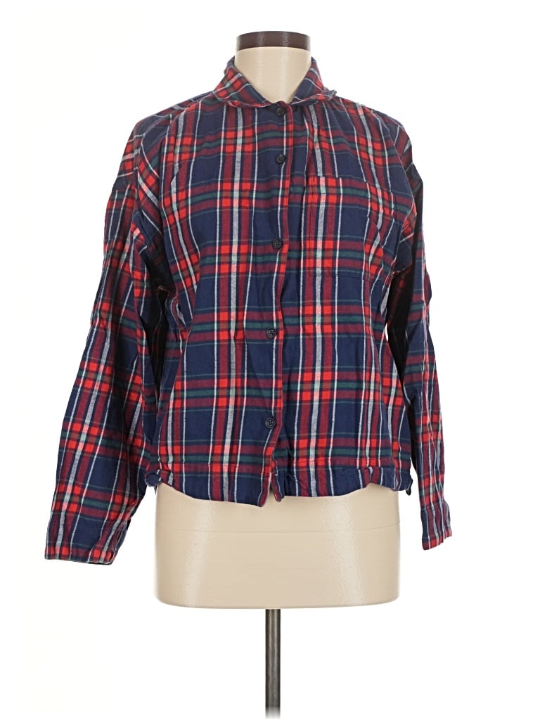 Pre-owned Hanna Andersson Long Sleeve Button Down Shirt In Red