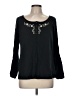 Bit & Bridle Black Long Sleeve Blouse Size M - photo 1