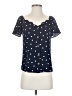 Monteau Polka Dots Blue Short Sleeve Blouse Size S - photo 1