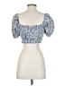 Roxy Blue Short Sleeve Blouse Size S - photo 2