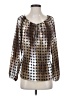 Ellen Tracy 100% Polyester Metallic Silver 3/4 Sleeve Blouse Size XS - photo 1