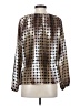 Ellen Tracy 100% Polyester Metallic Silver 3/4 Sleeve Blouse Size XS - photo 2