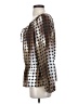 Ellen Tracy 100% Polyester Metallic Silver 3/4 Sleeve Blouse Size XS - photo 5