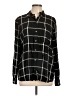 Style&Co 100% Rayon Plaid Black Long Sleeve Button-Down Shirt Size L - photo 1