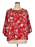 Adrienne Vittadini 100% Polyester Red 3/4 Sleeve Blouse Size 2X - photo 1